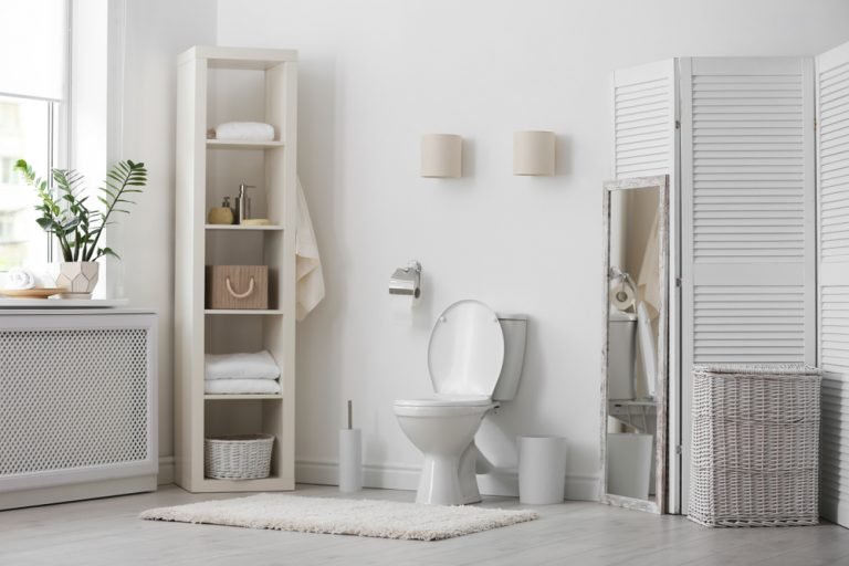 Toilet,Bowl,In,Modern,Bathroom,Interior